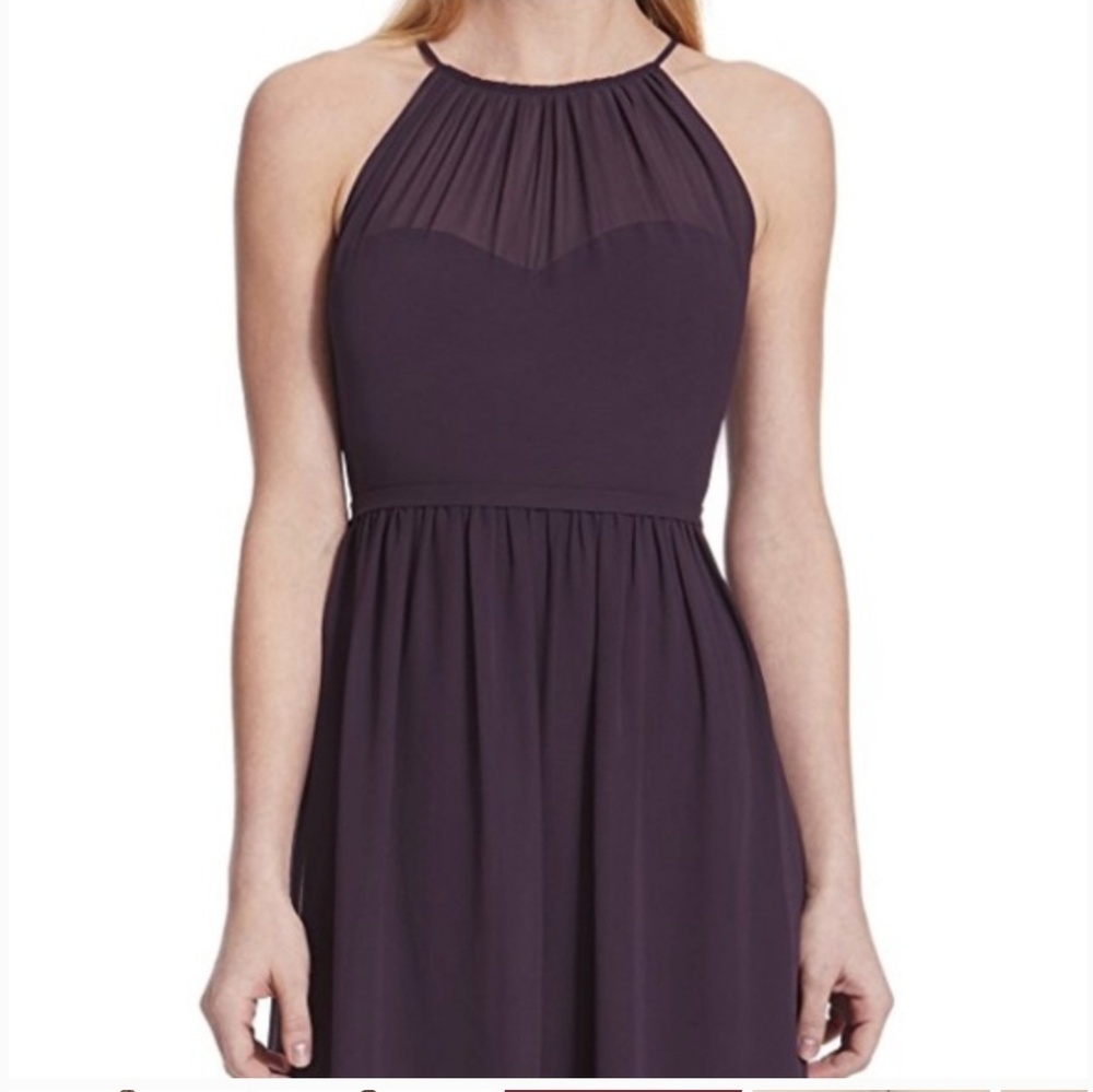 Spaghetti strap short dress / DARK BURGUNDY